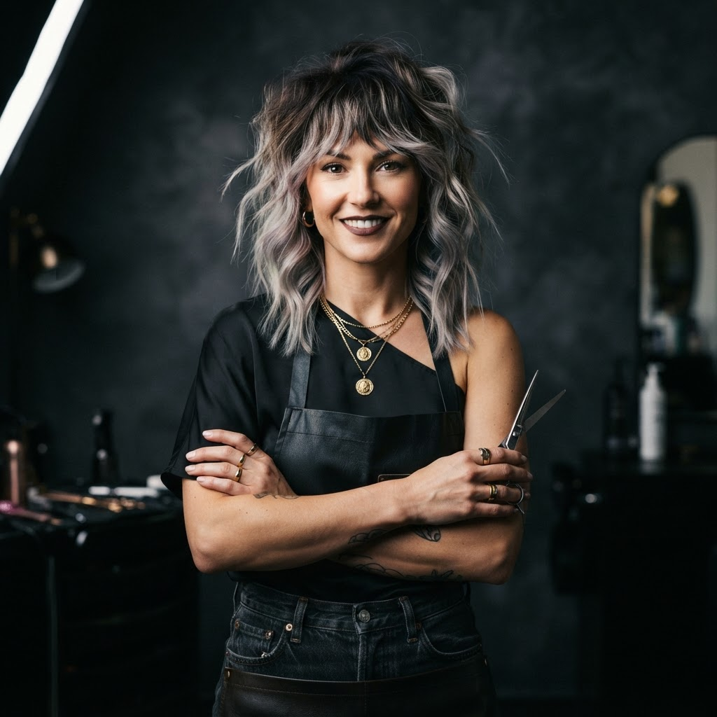 Portret Alma Grigore, fondator și colorist la ALMA studio