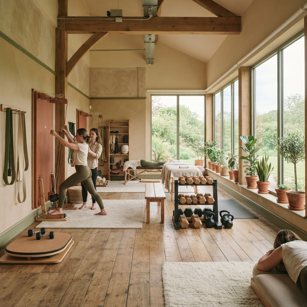 Sala de recuperare AXIS: aparate de exerciții funcționale și lumină naturală