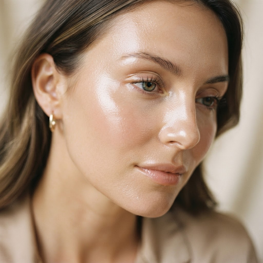 Zona ochilor odihnită și luminoasă după skinbooster