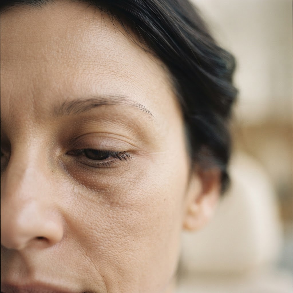 Zona ochilor obosită și lipsită de strălucire înainte de skinbooster