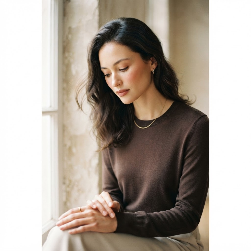 Portret editorial senin al unei femei cu ten sănătos