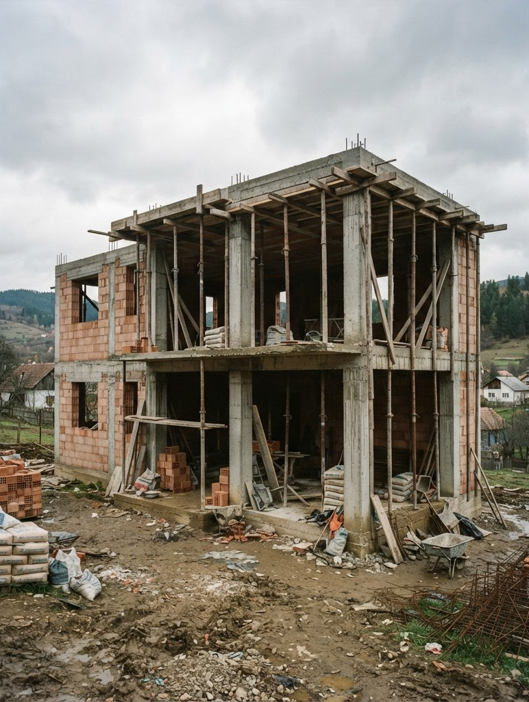 Teren cu structură de casă la roșu, lângă Cluj
