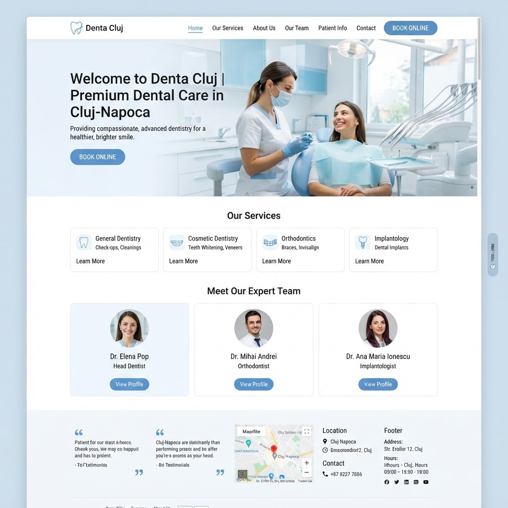 Previzualizare site DENTA CLUJ — Cabinet stomatologic