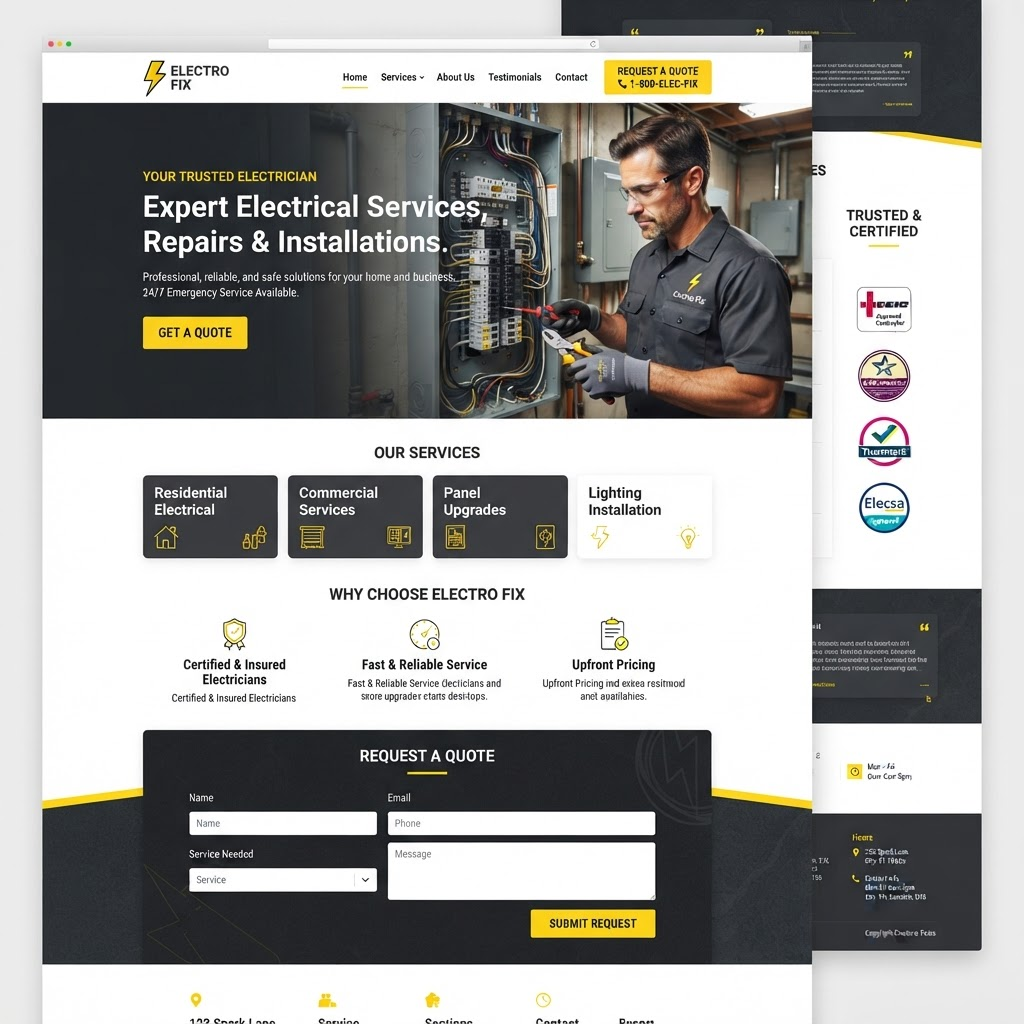 Previzualizare site ELECTRO FIX — Electrician autorizat