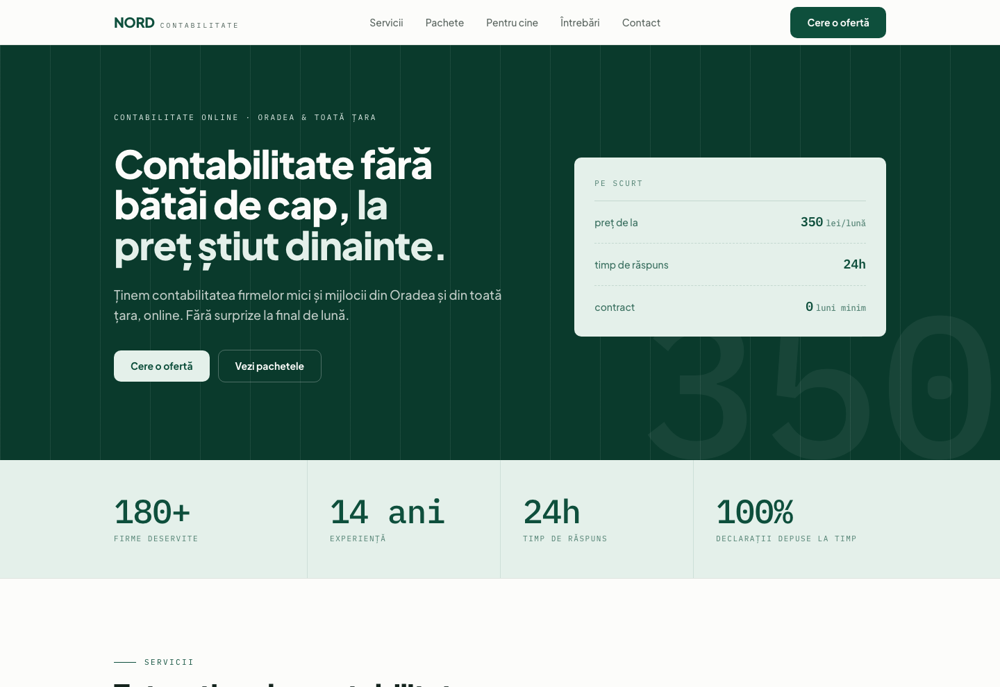 Model de site pentru Contabilitate — captură NORD CONTABILITATE