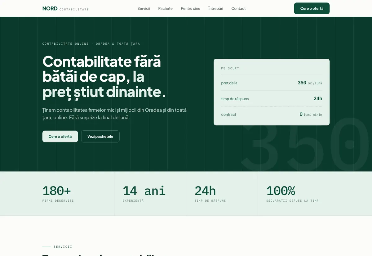 Model de site pentru Contabilitate — captură NORD CONTABILITATE