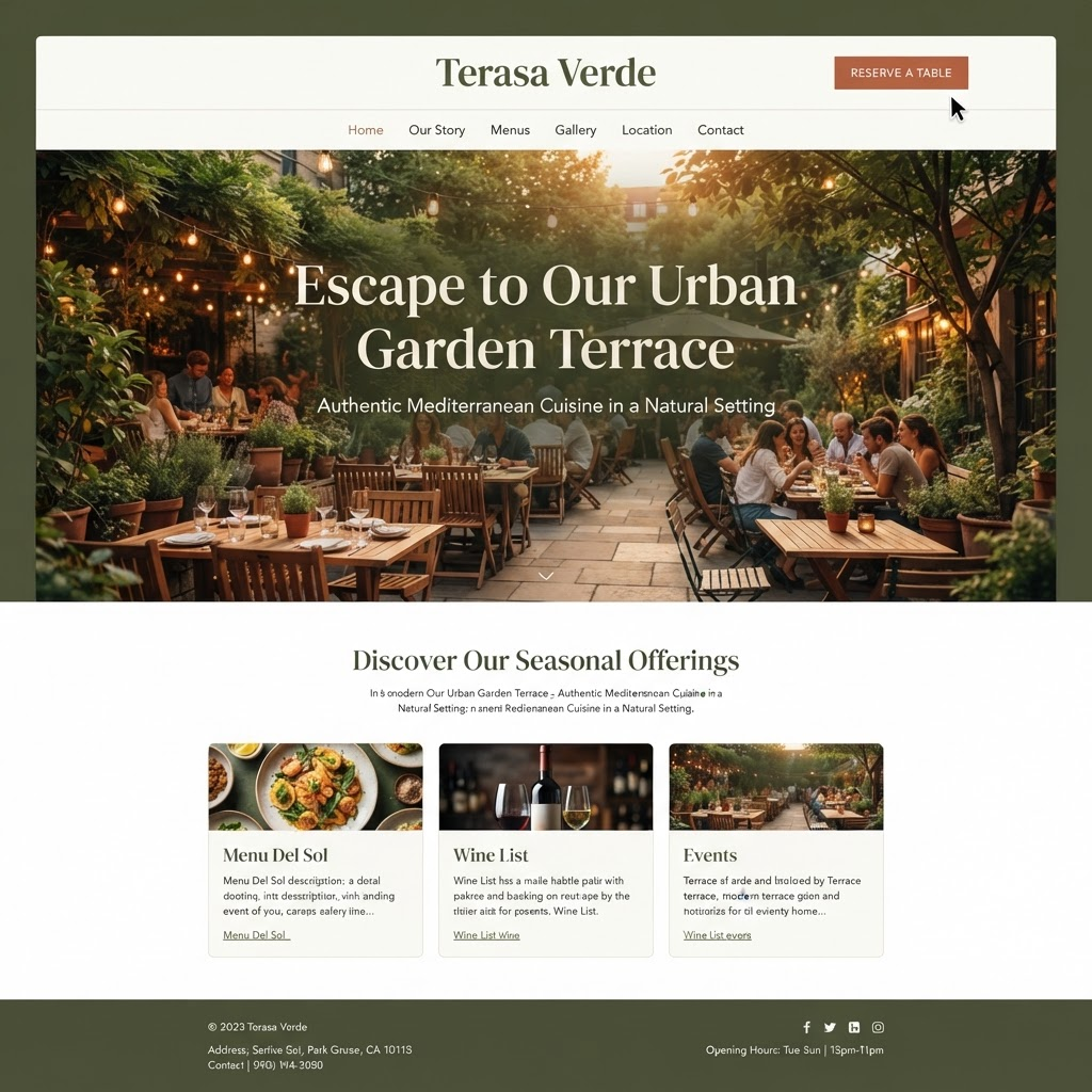 Previzualizare site TERASA VERDE — Restaurant