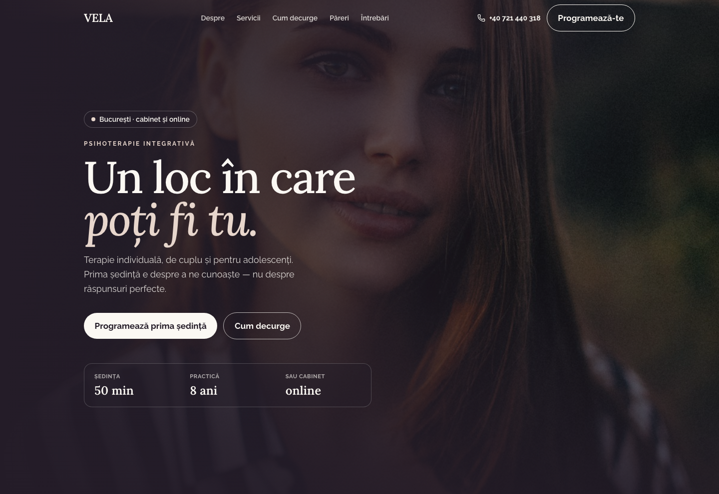 Model de site pentru Cabinet de psihologie — captură VELA