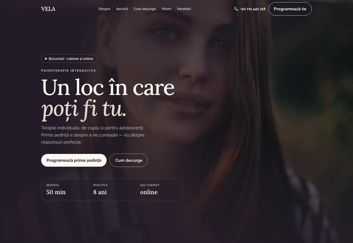 Model de site pentru Cabinet de psihologie — captură VELA