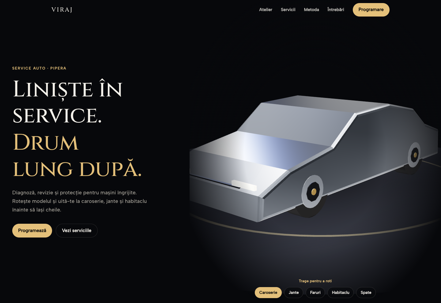 Model de site pentru Service auto — captură VIRAJ