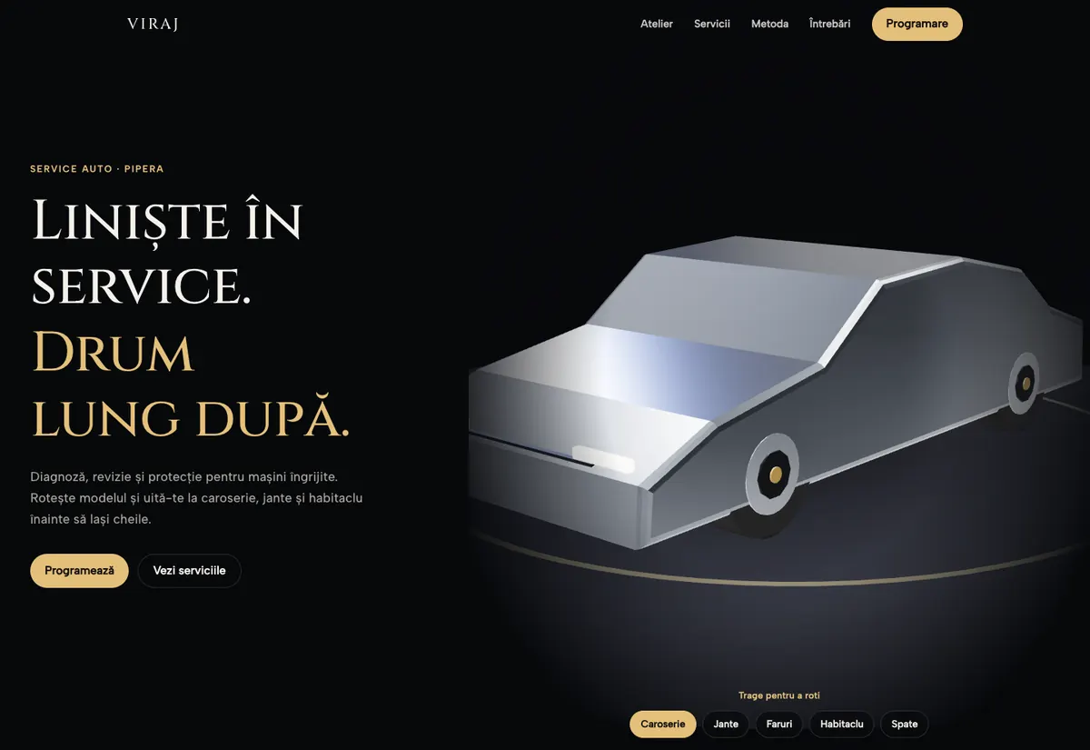 Model de site pentru Service auto — captură VIRAJ